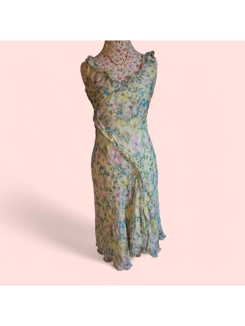 Zara Woman silk 90s style dress 🌼🪻
